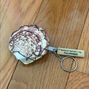 General Santos City Philippines Seashell Keychain - Brown & Cream